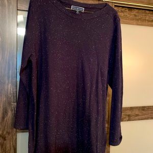 Blue sweater with white